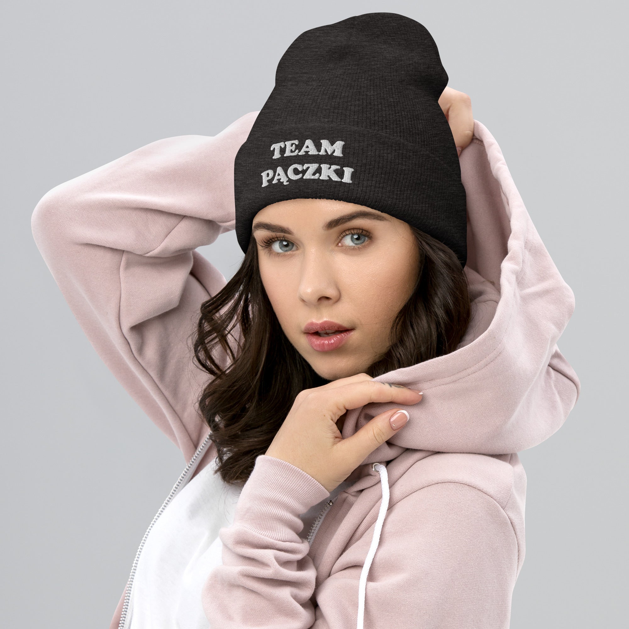 Team Paczki Cuffed Beanie  Polish Shirt Store Dark Grey  