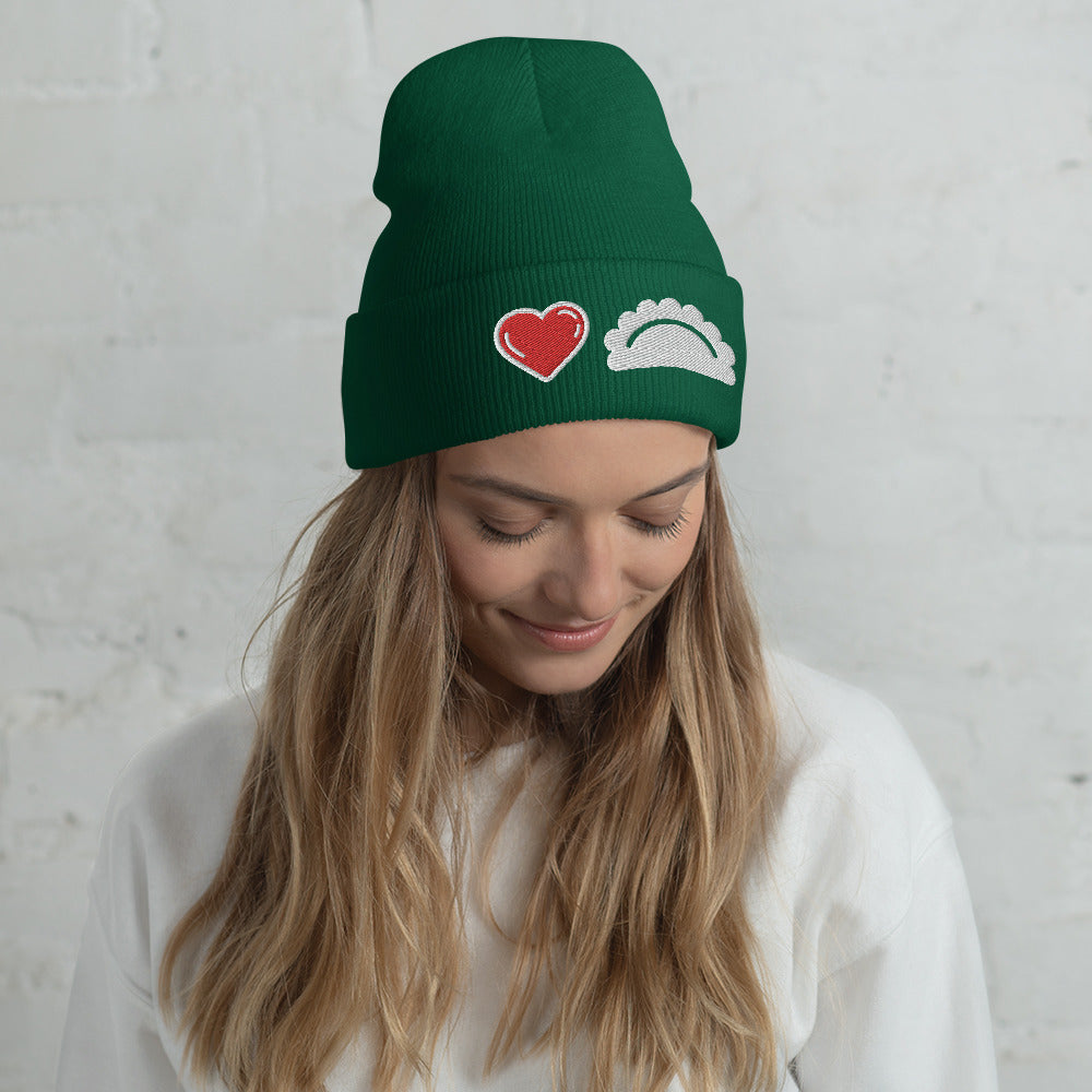 Heart Pierogi Cuffed Beanie  Polish Shirt Store Spruce  