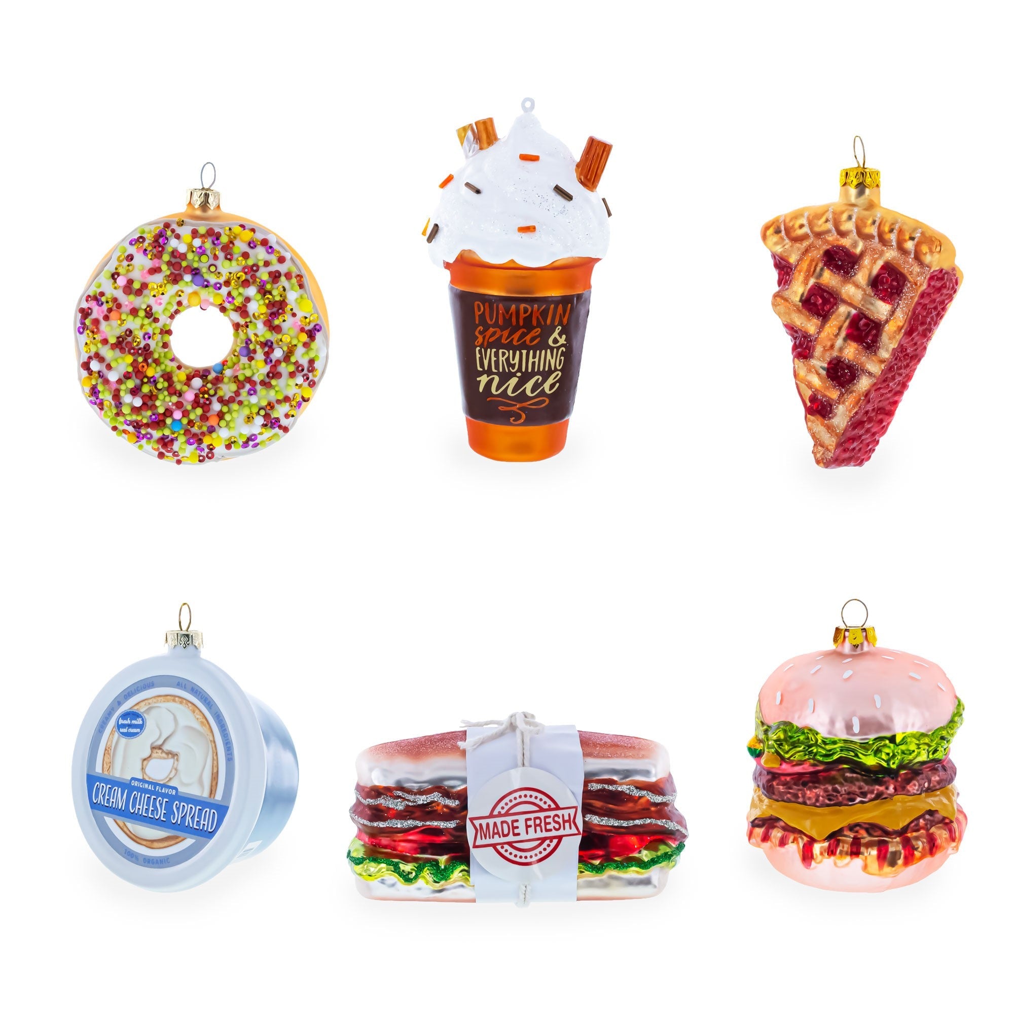 Dumpling Pierogi Glass Christmas Ornament