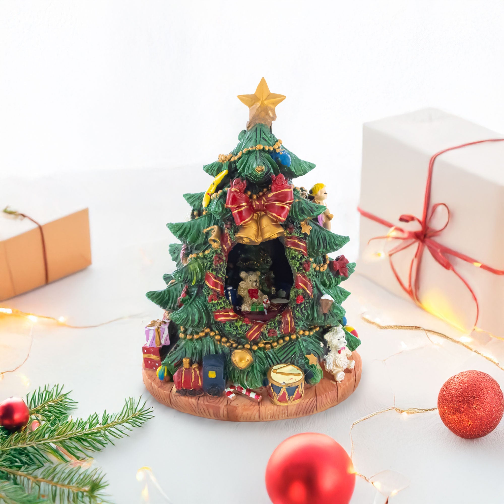 Tabletop Tree Spinning Musical Christmas Figurine