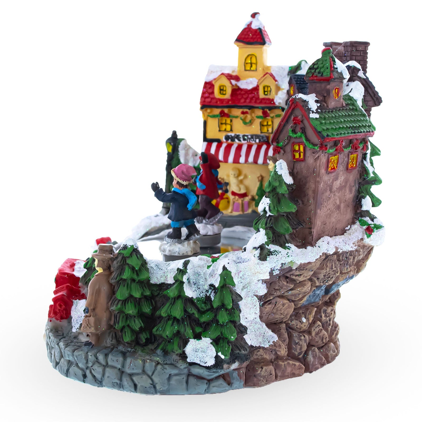 Winter Village Skating Animated Musical Christmas Figurine