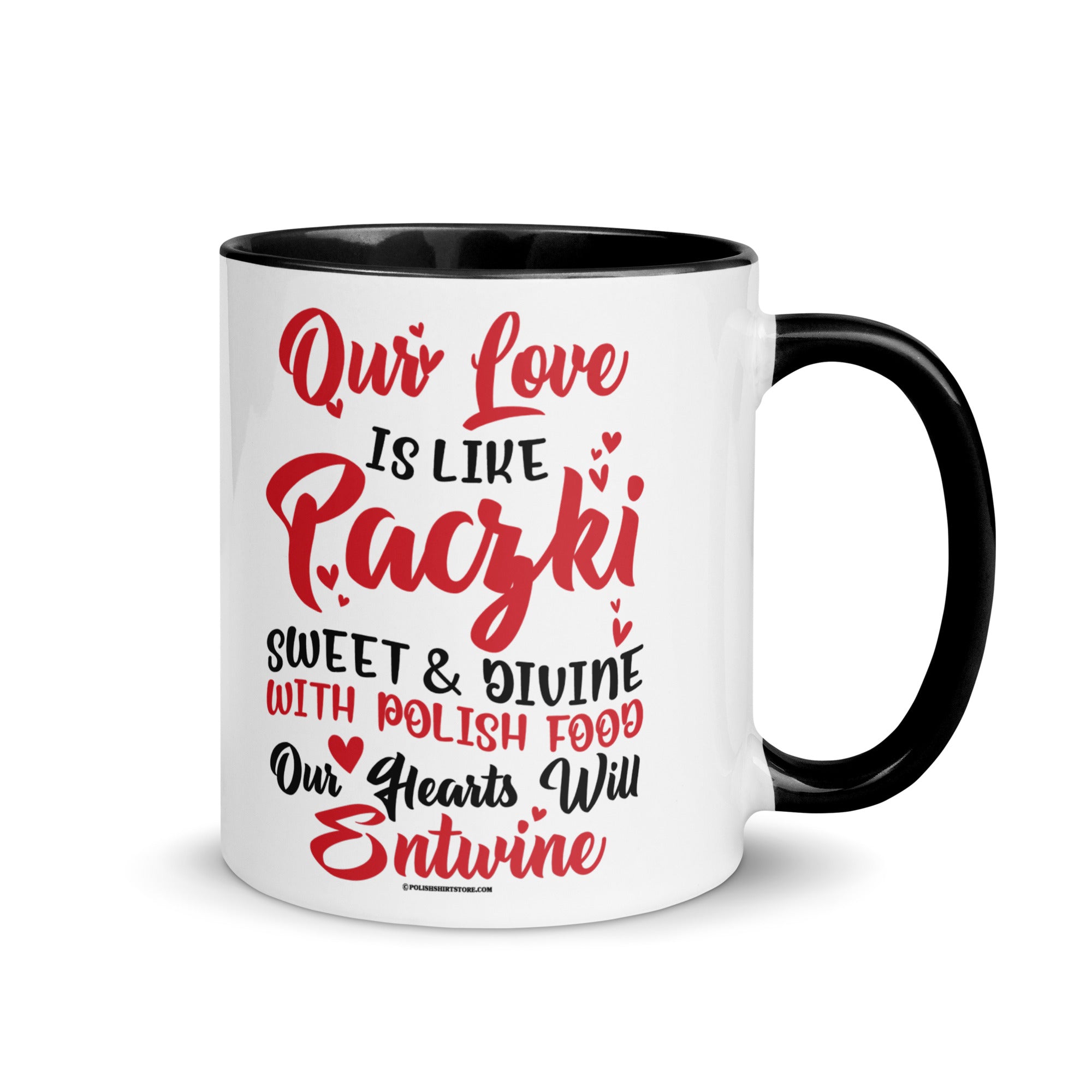 Our Love Is Like Paczki Coffee Mug with Color Inside  Polish Shirt Store Black 11 oz 