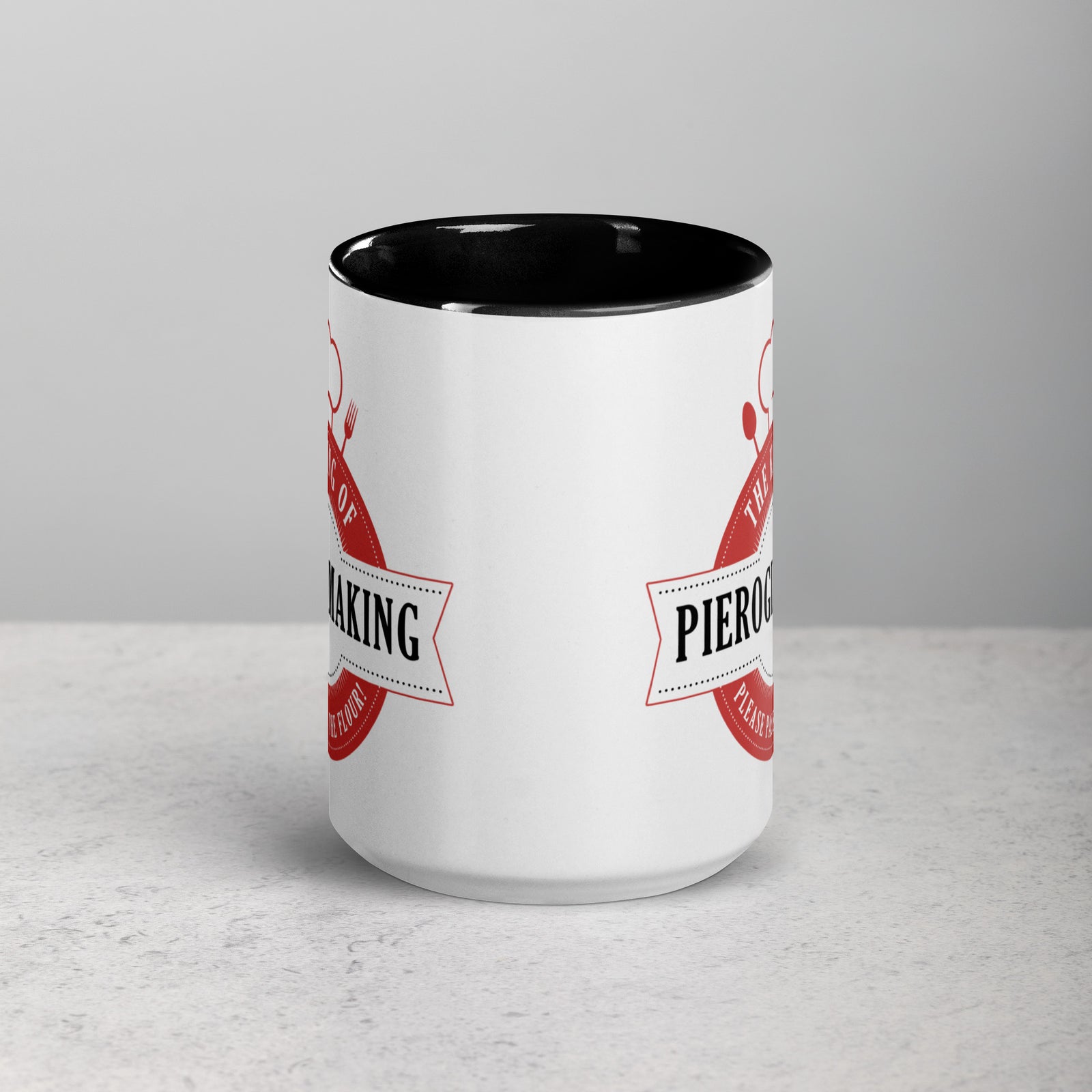 King of Pierogi Making 15 Oz Coffee Mug with Color Inside  Polish Shirt Store   
