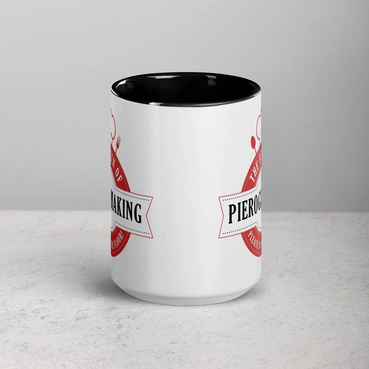The Queen of Pierogi Making 15 Oz Coffee Mug with Color Inside  Polish Shirt Store   