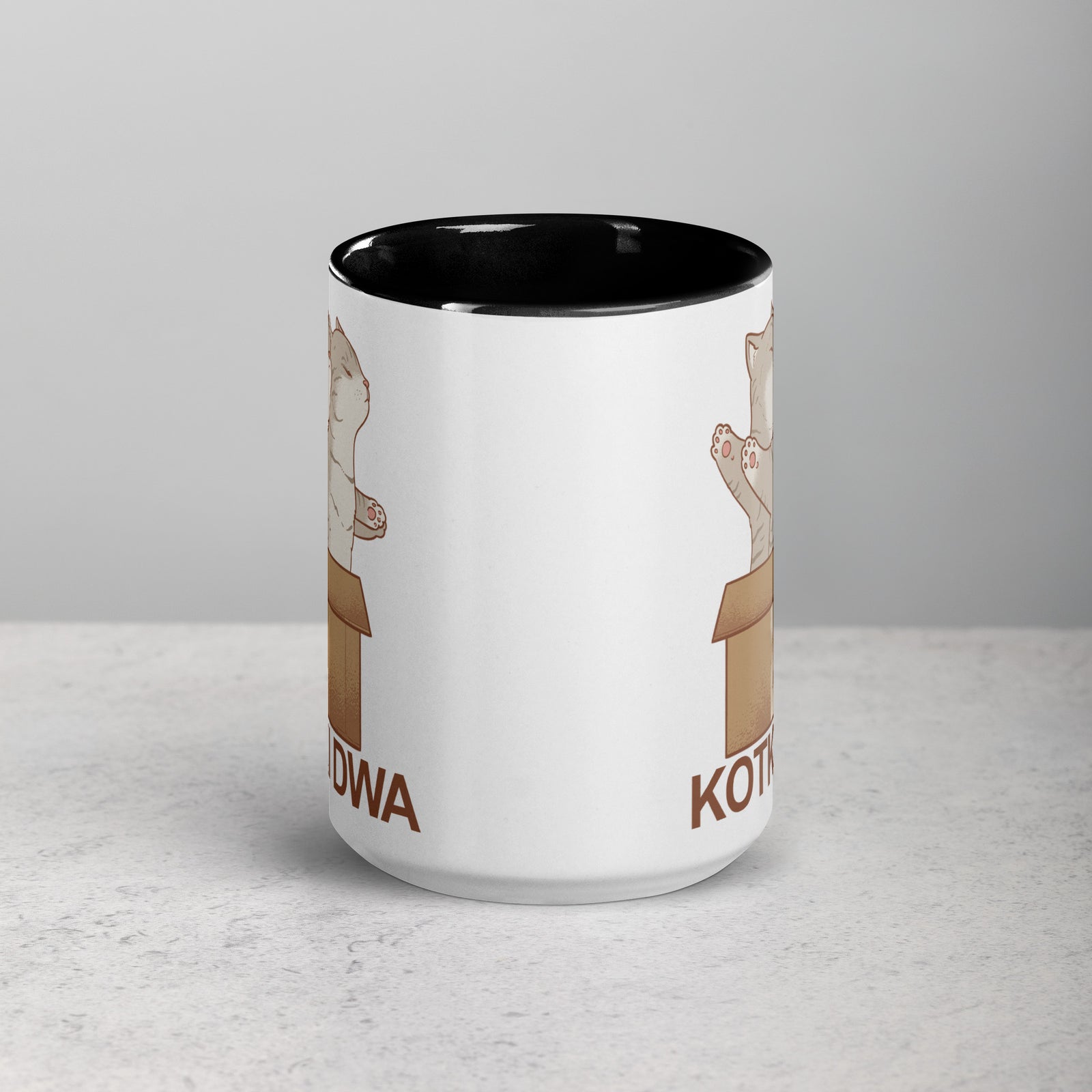 Kotki Dwa 15 Oz Coffee Mug with Color Inside  Polish Shirt Store   