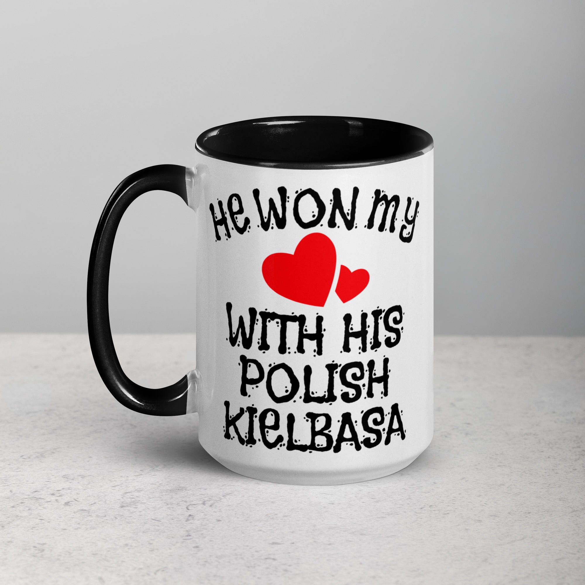 Polish Kielbasa 15 Oz Coffee Mug with Color Inside  Polish Shirt Store   