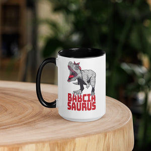 Babciasaurus 15 oz Coffee Mug with Color Inside - Black - Polish Shirt Store