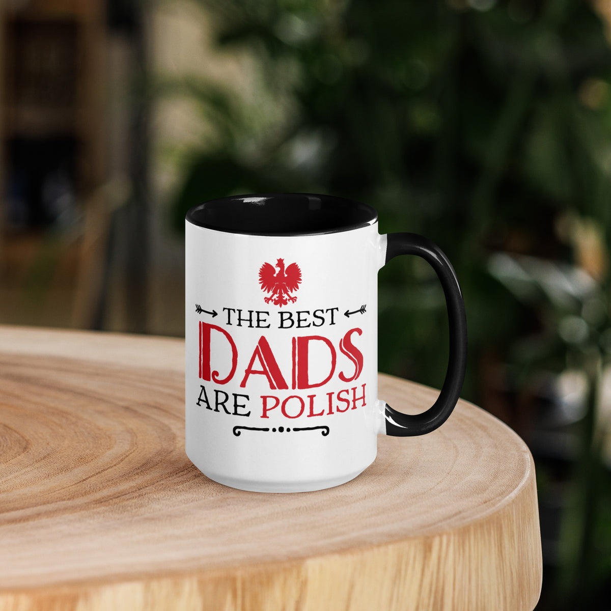 The Best Dads Are Polish 15 Oz Coffee Mug with Color Inside  Polish Shirt Store Black  