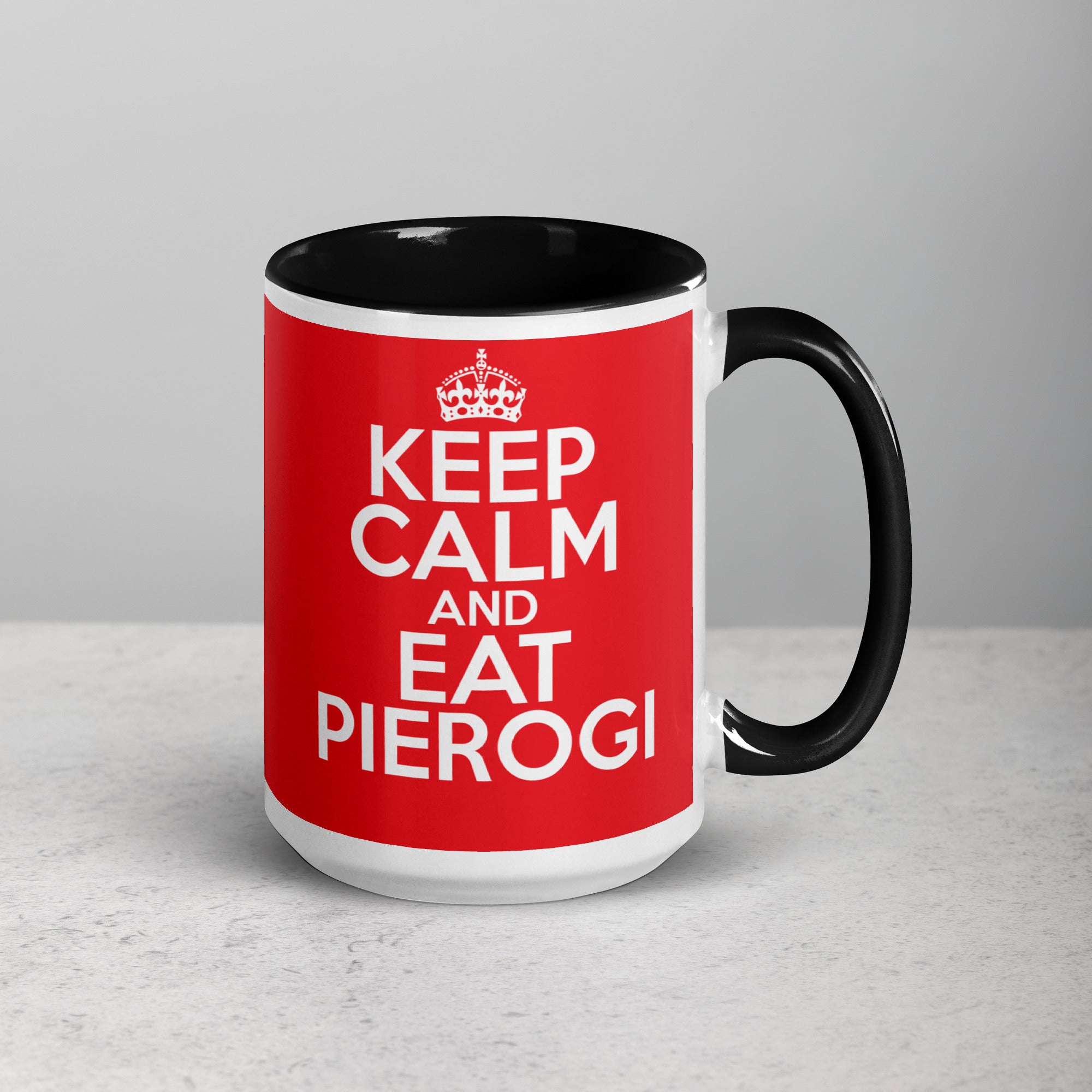 Keep Calm Eat Pierogi 15 Oz Coffee Mug with Color Inside  Polish Shirt Store   