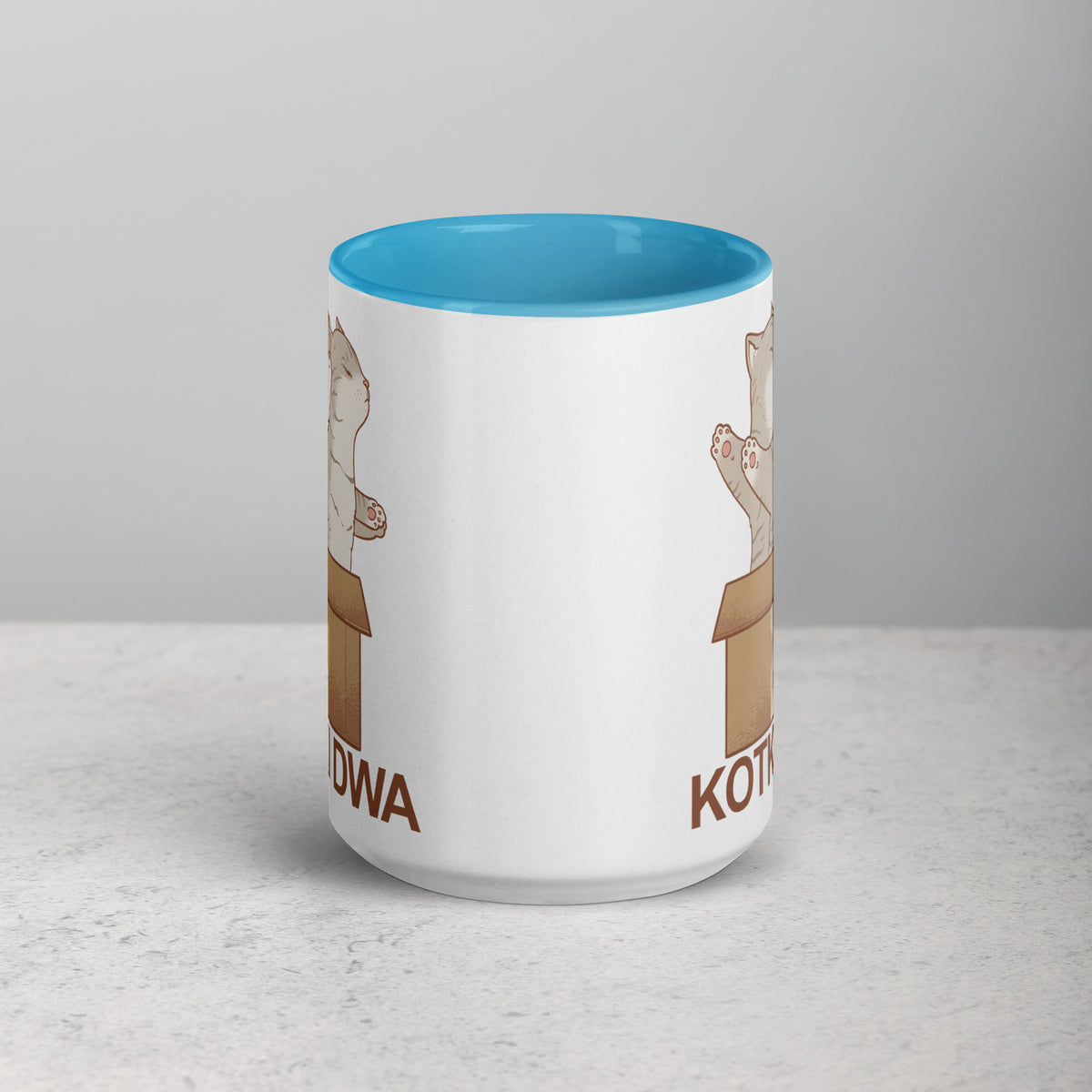 Kotki Dwa 15 Oz Coffee Mug with Color Inside  Polish Shirt Store   
