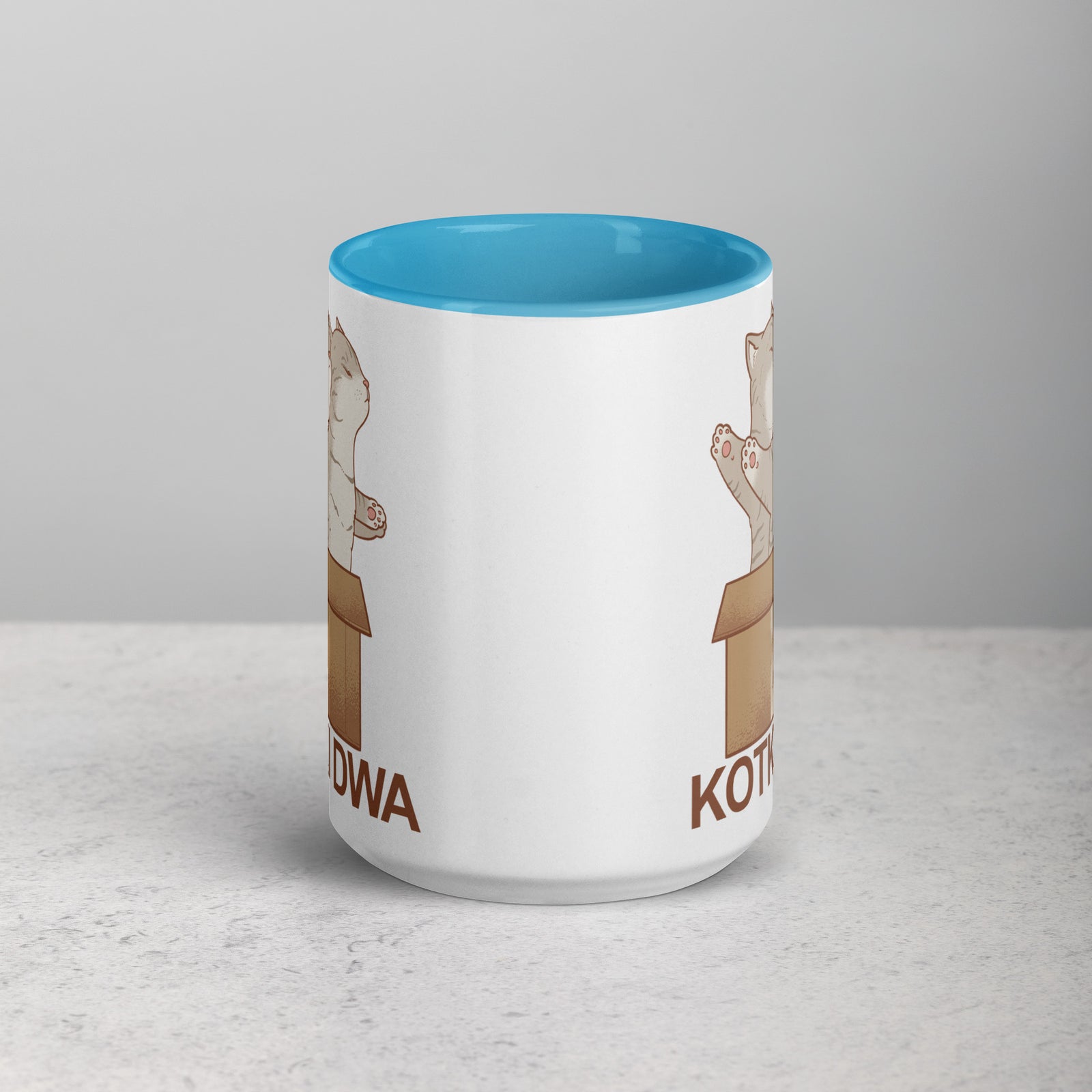 Kotki Dwa 15 Oz Coffee Mug with Color Inside  Polish Shirt Store   
