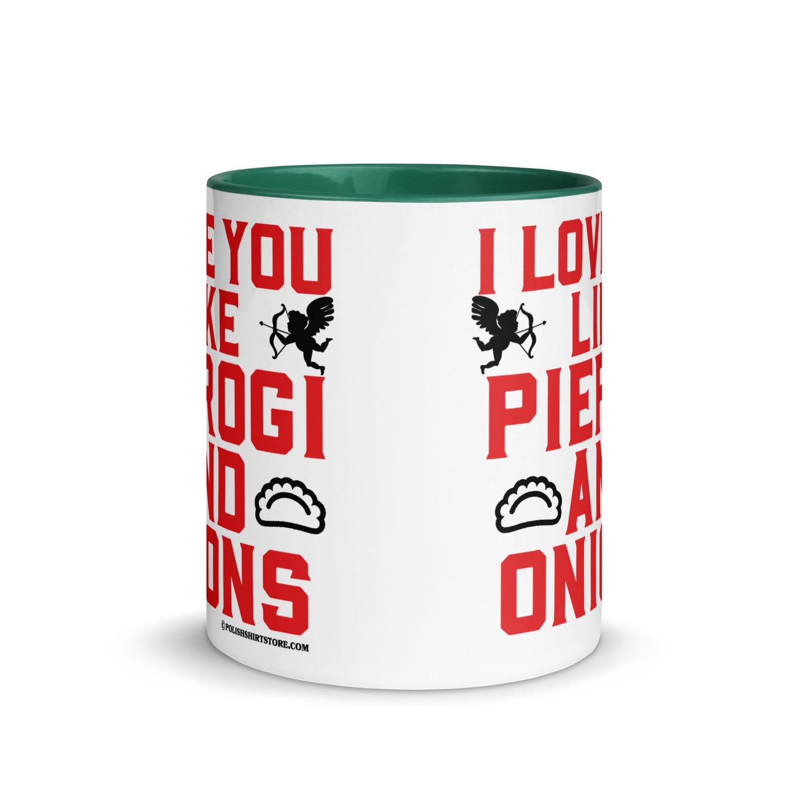 I Love You Like Pierogi And Onions Coffee Mug with Color Inside  Polish Shirt Store   
