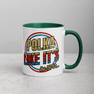 Polka Like It's The 1970's Coffee Mug with Color Inside -  - Polish Shirt Store