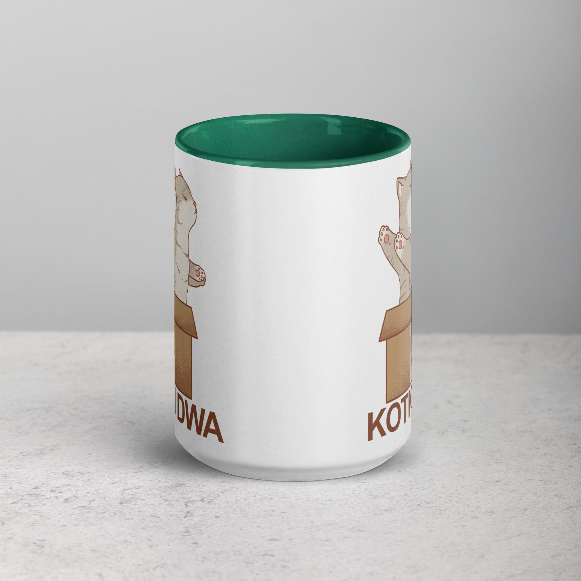 Kotki Dwa 15 Oz Coffee Mug with Color Inside  Polish Shirt Store   