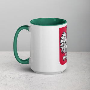 Polish Eagle Coffee Mug with Color Inside - Dark green / 15 oz - Polish Shirt Store