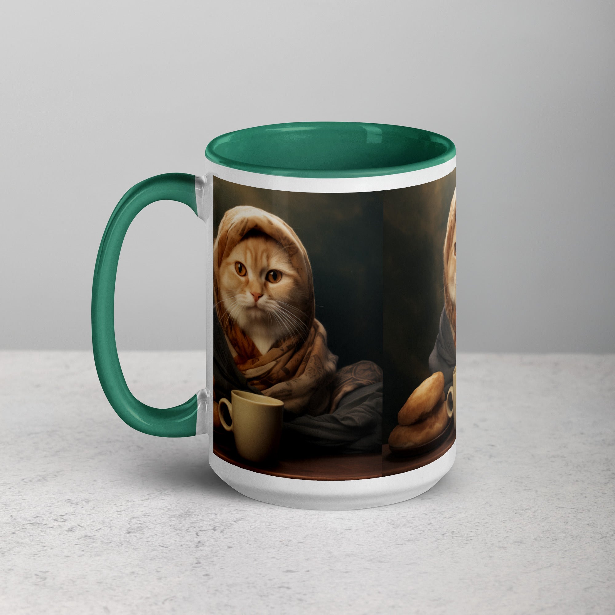 BabushKat Mug with Color Inside  Polish Shirt Store Dark green 15 oz 