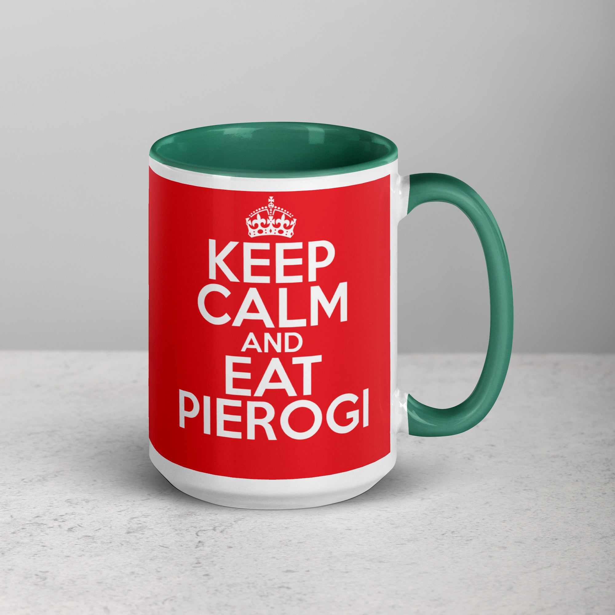 Keep Calm Eat Pierogi 15 Oz Coffee Mug with Color Inside  Polish Shirt Store   