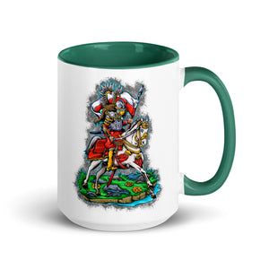 Polish Hussar Coffee Mug with Color Inside - Dark green / 15 oz - Polish Shirt Store