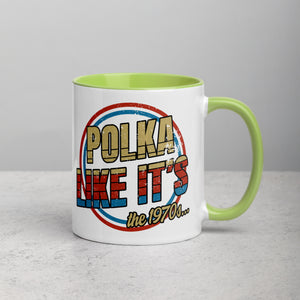 Polka Like It's The 1970's Coffee Mug with Color Inside -  - Polish Shirt Store