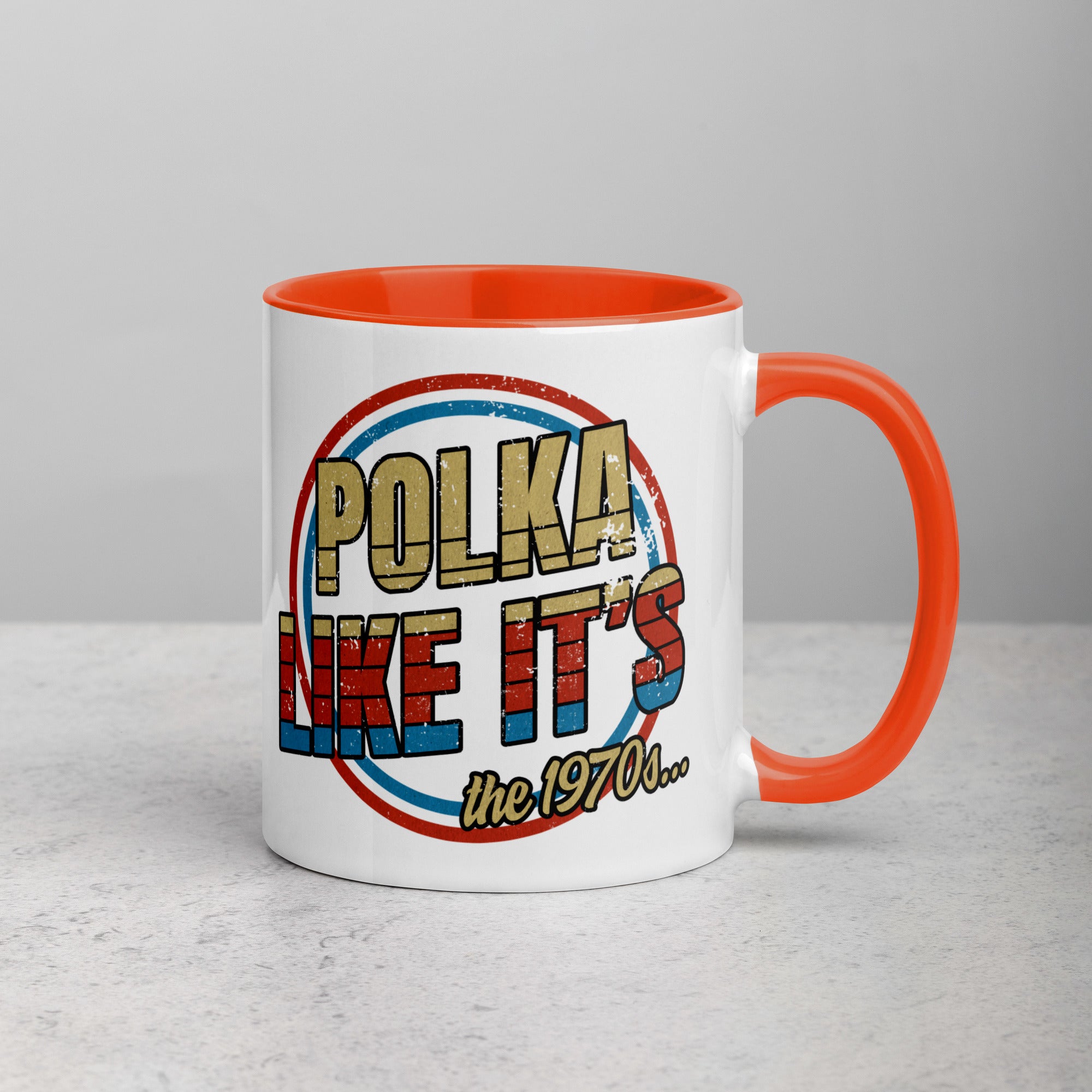 Polka Like It's The 1970's Coffee Mug with Color Inside  Polish Shirt Store   