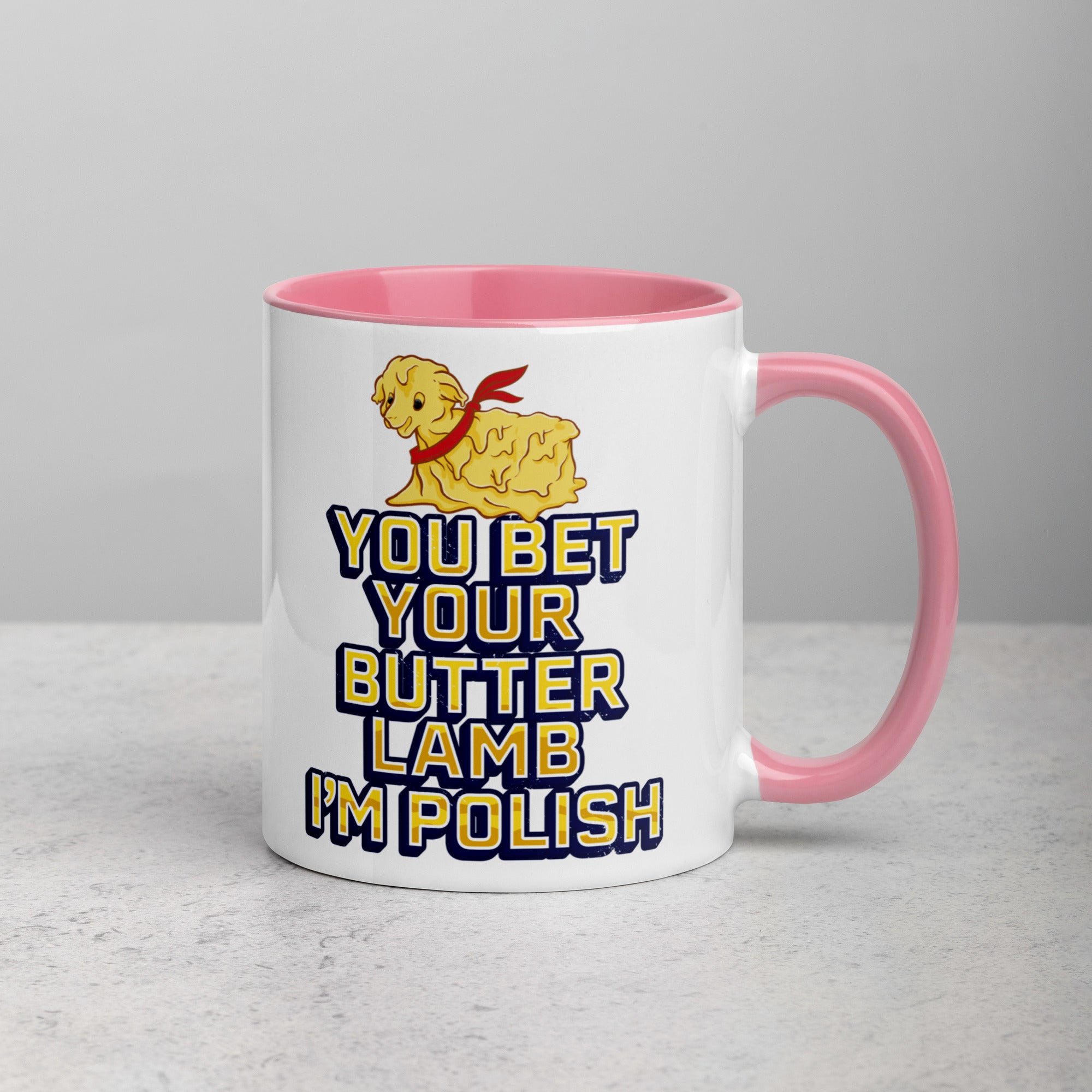 Bet Your Butter Lamb I'm Polish Coffee Mug with Color Inside  Polish Shirt Store   