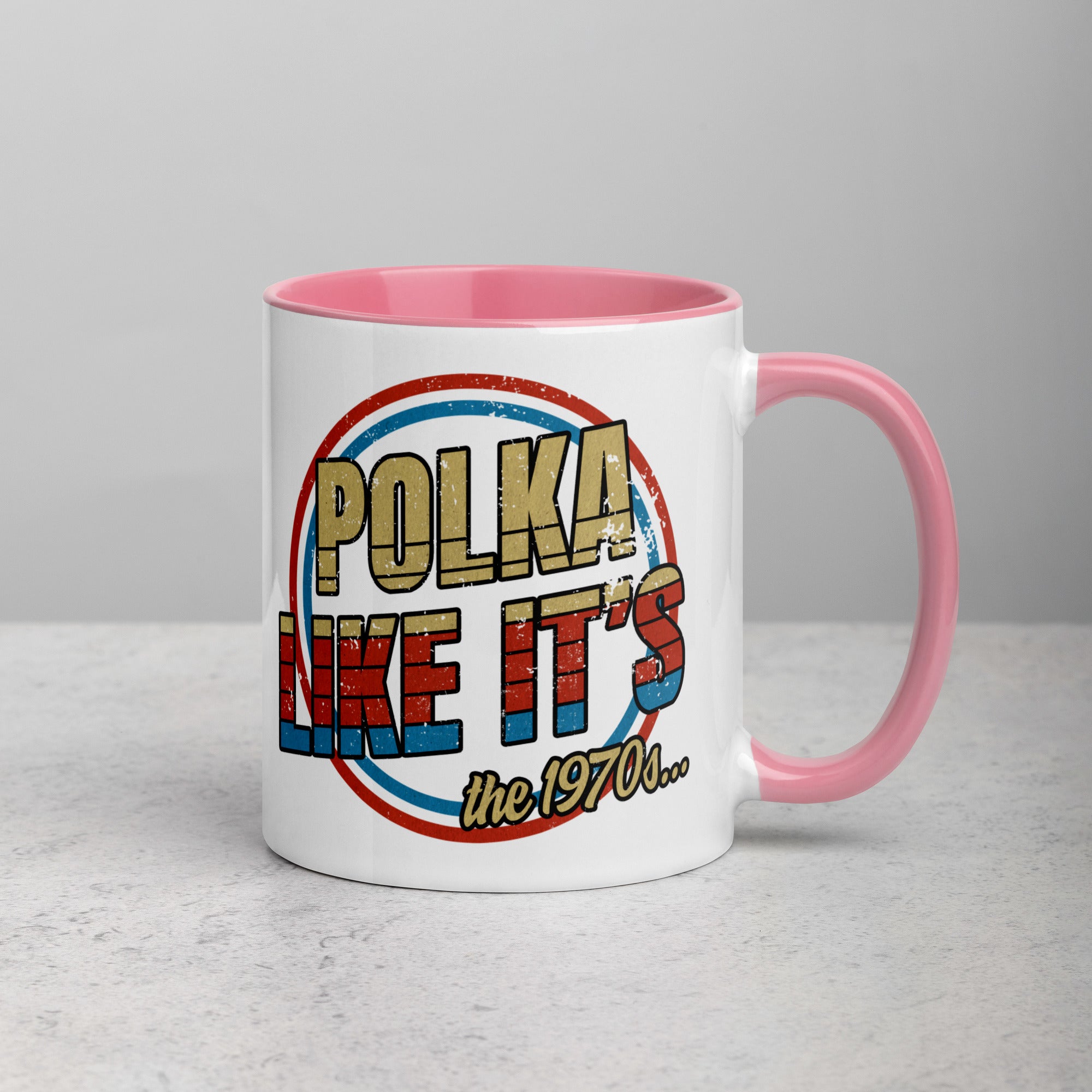 Polka Like It's The 1970's Coffee Mug with Color Inside  Polish Shirt Store   