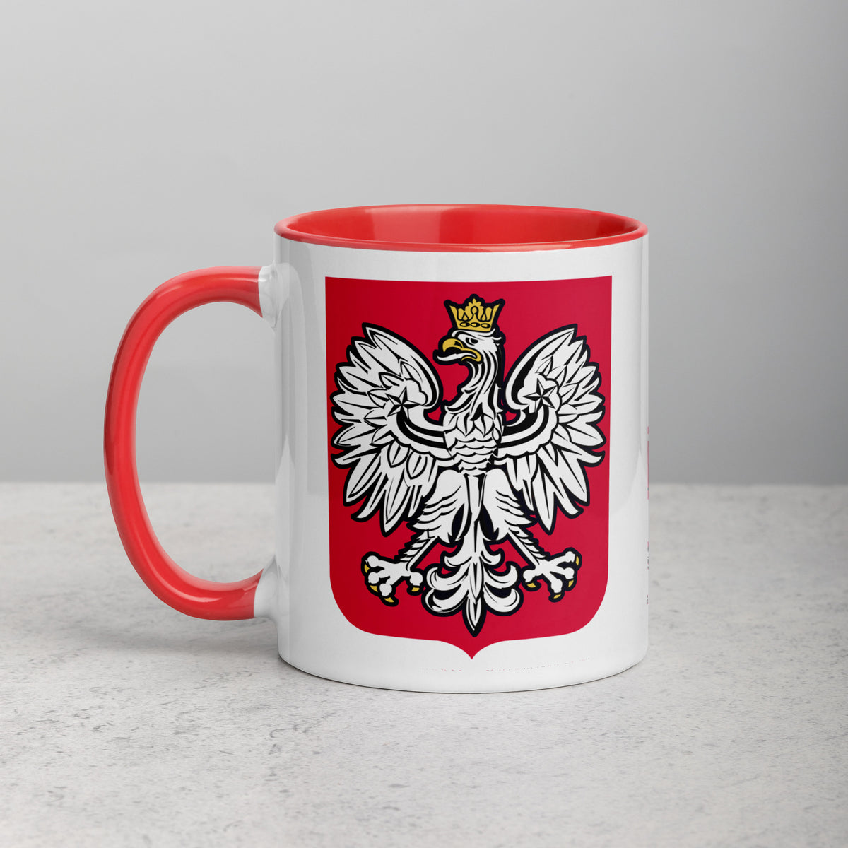 Polish Eagle Coffee Mug with Color Inside  Polish Shirt Store Red 11 oz 