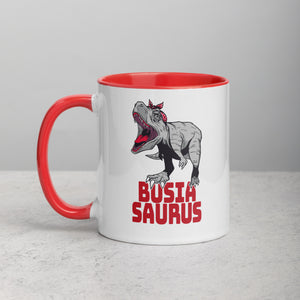 Busiasaurus Coffee Mug with Color Inside - Red / 11 oz - Polish Shirt Store