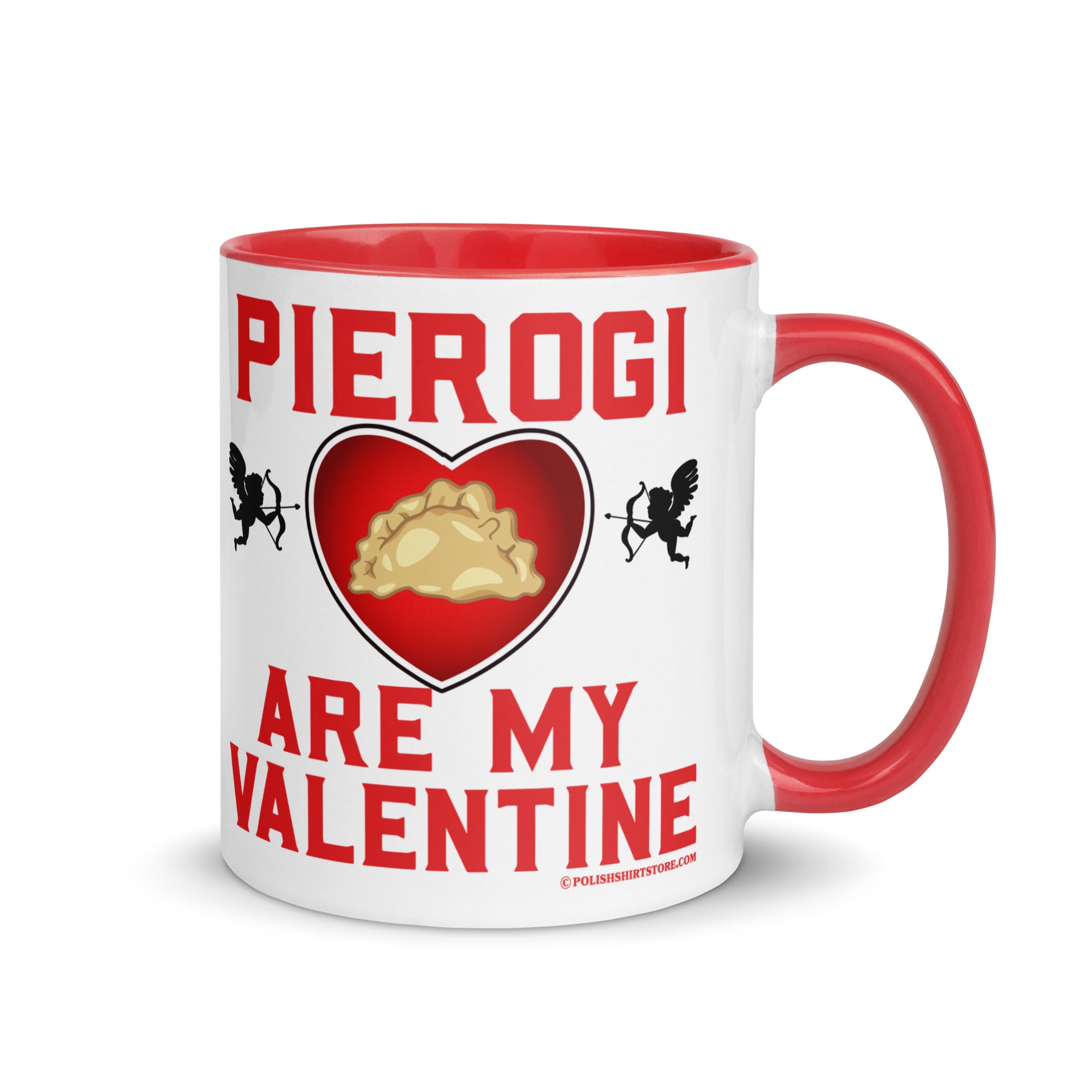 Pierogi Are My Valentine Coffee Mug with Color Inside  Polish Shirt Store Red 11 oz 