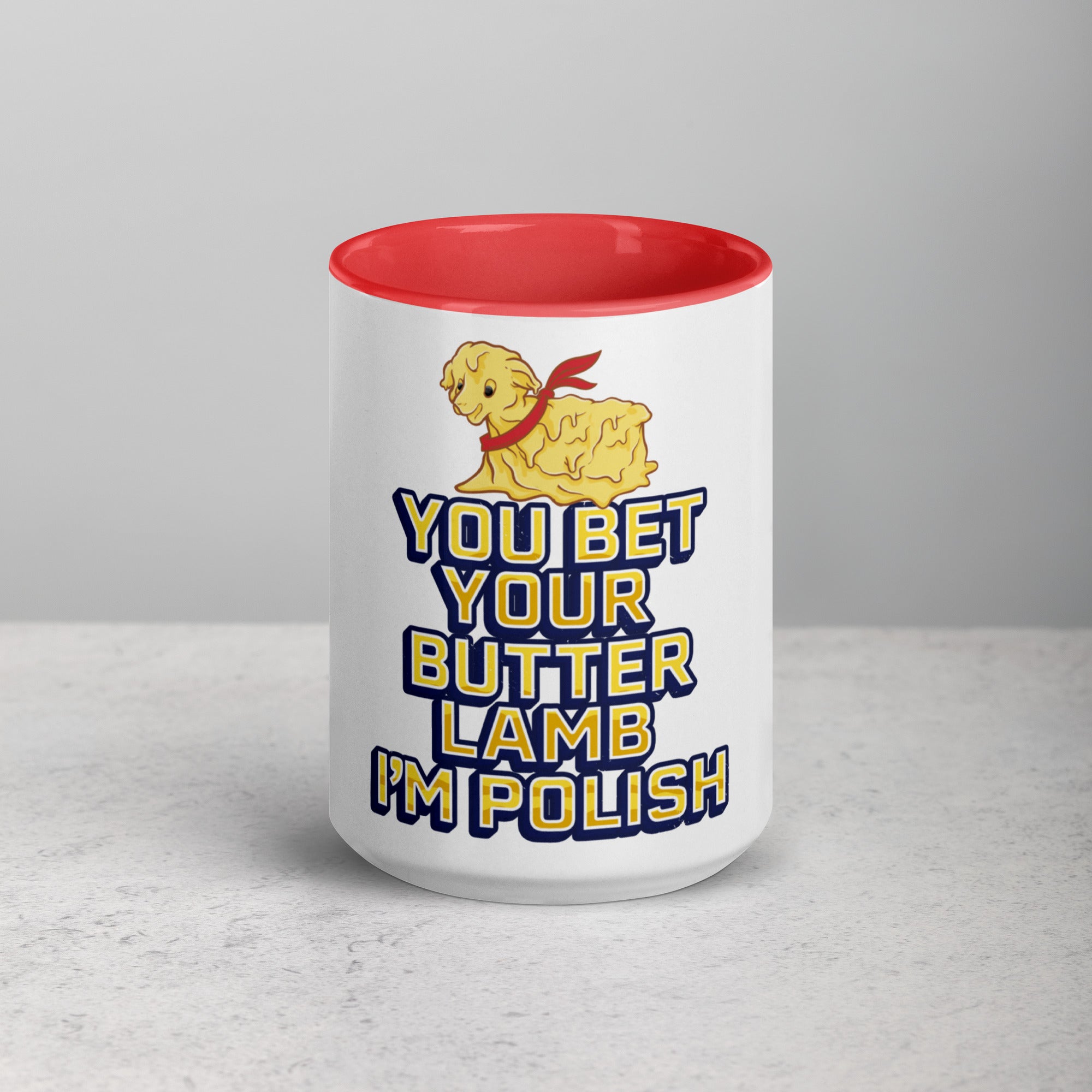 Bet Your Butter Lamb I'm Polish Coffee Mug with Color Inside  Polish Shirt Store   