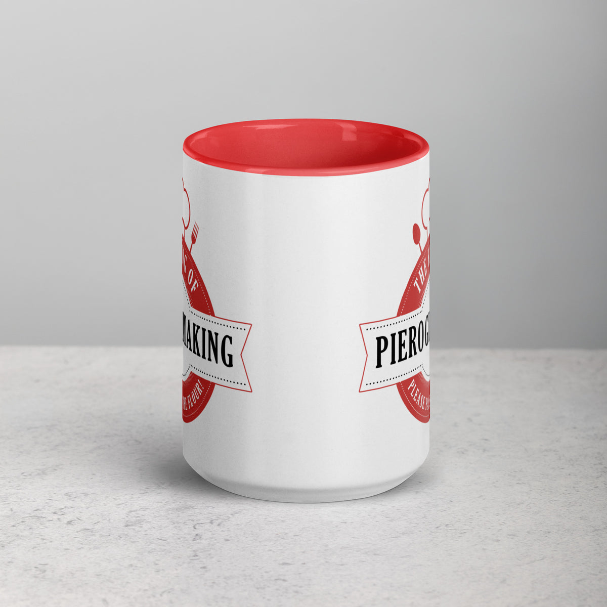 King of Pierogi Making 15 Oz Coffee Mug with Color Inside  Polish Shirt Store   
