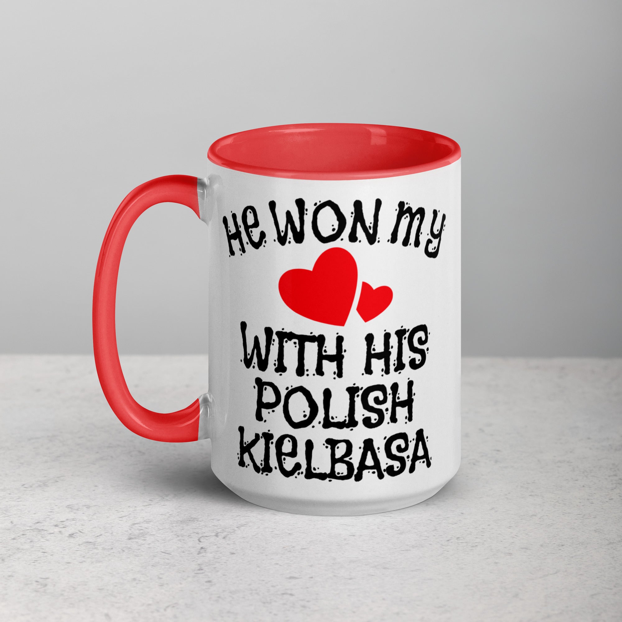 Polish Kielbasa 15 Oz Coffee Mug with Color Inside  Polish Shirt Store   