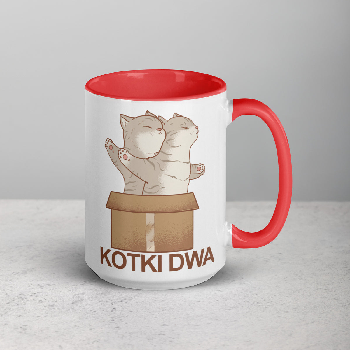 Kotki Dwa 15 Oz Coffee Mug with Color Inside  Polish Shirt Store   
