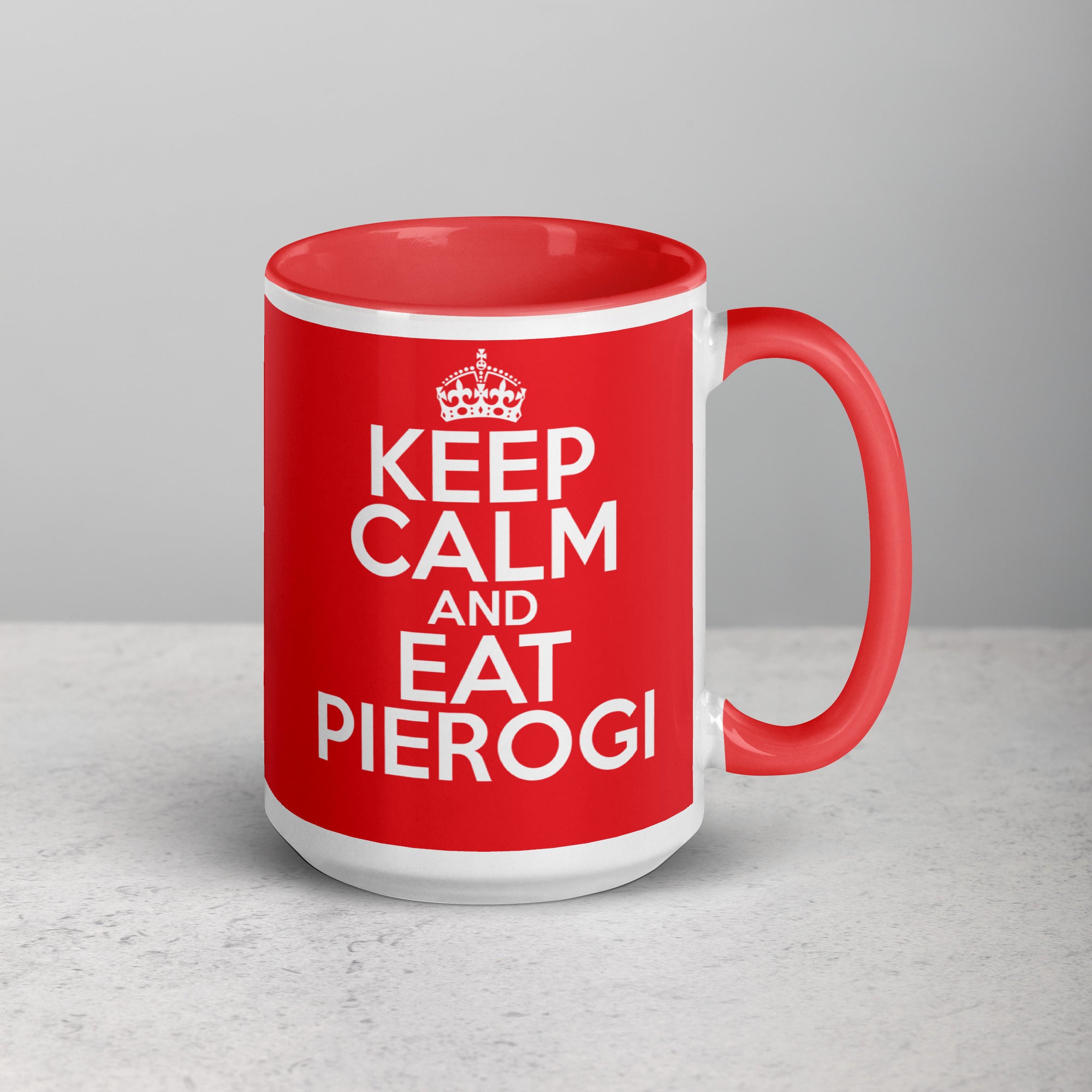 Keep Calm Eat Pierogi 15 Oz Coffee Mug with Color Inside  Polish Shirt Store   