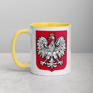 Polish Eagle Coffee Mug with Color Inside - Yellow / 11 oz - Polish Shirt Store