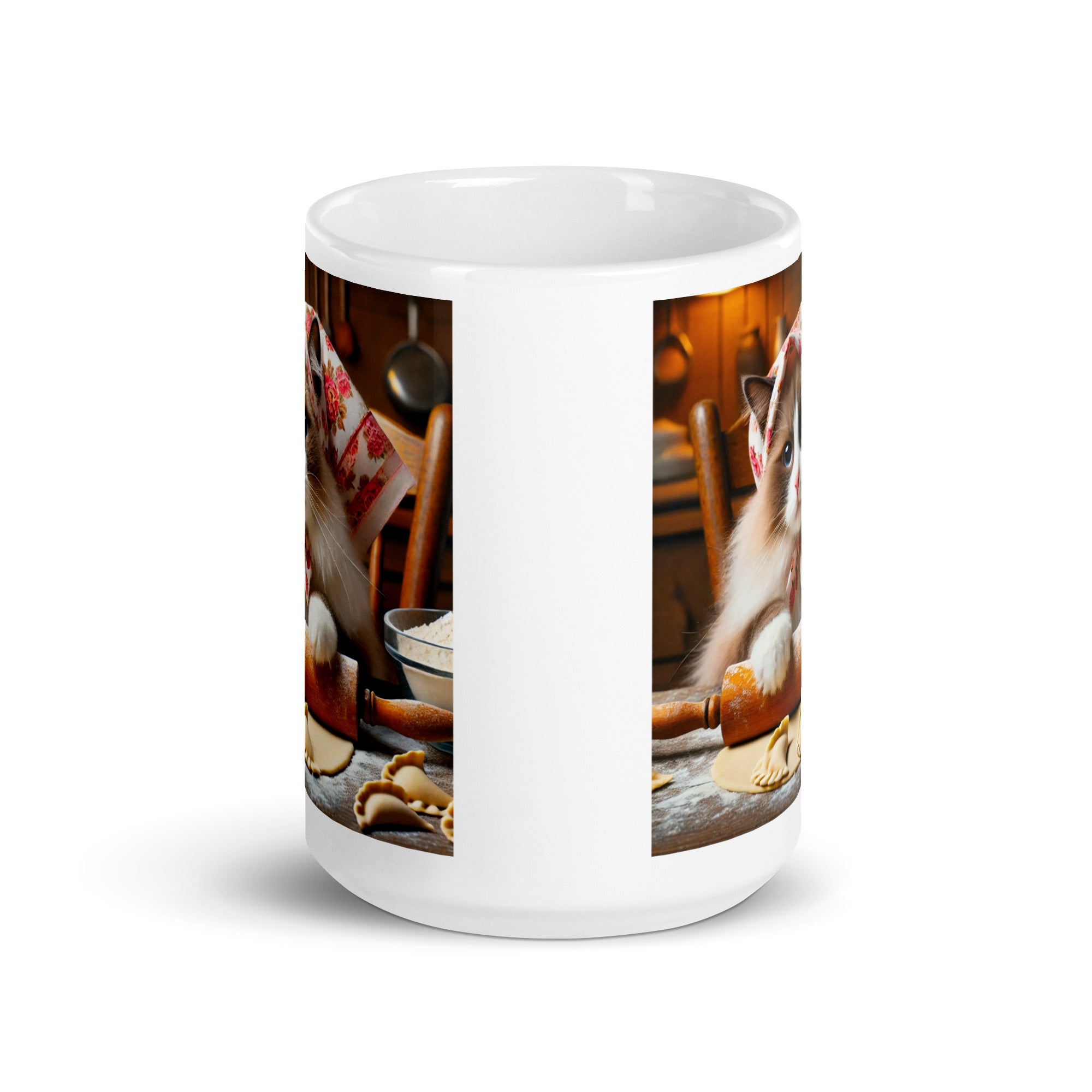 Ragdoll Babushcat Pierogi White Coffee Mug