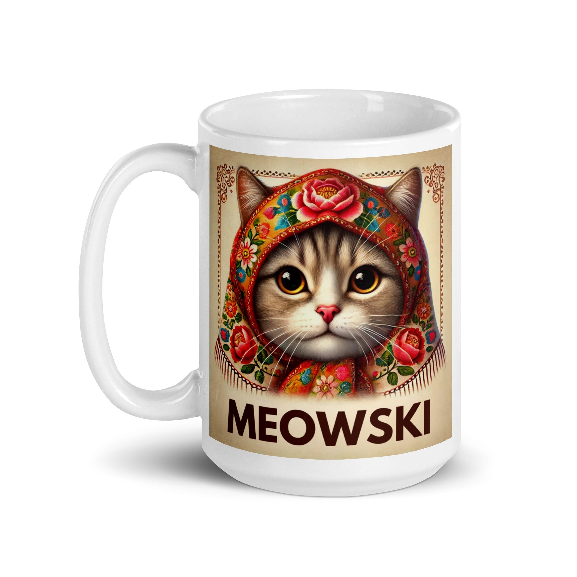 Babushkot Meowski White Coffee Mug