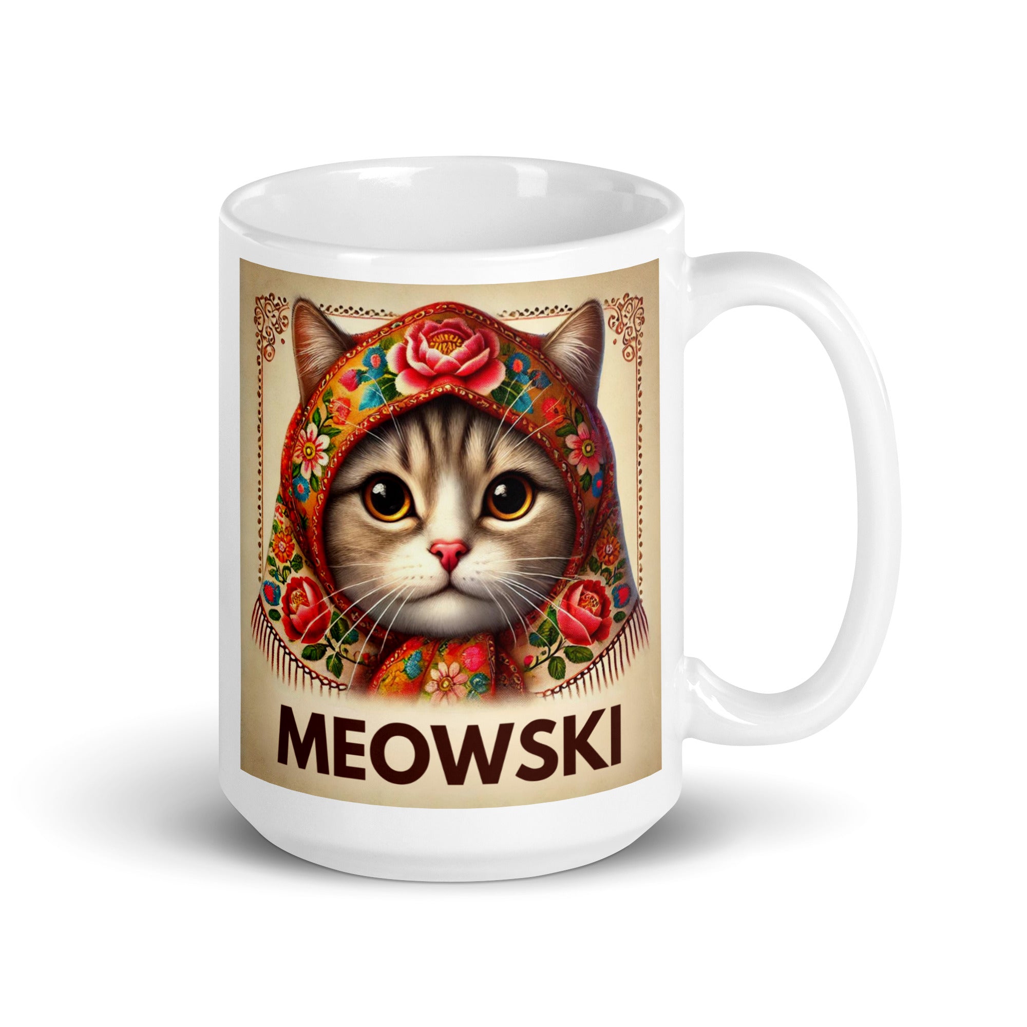 Babushkot Meowski White Coffee Mug