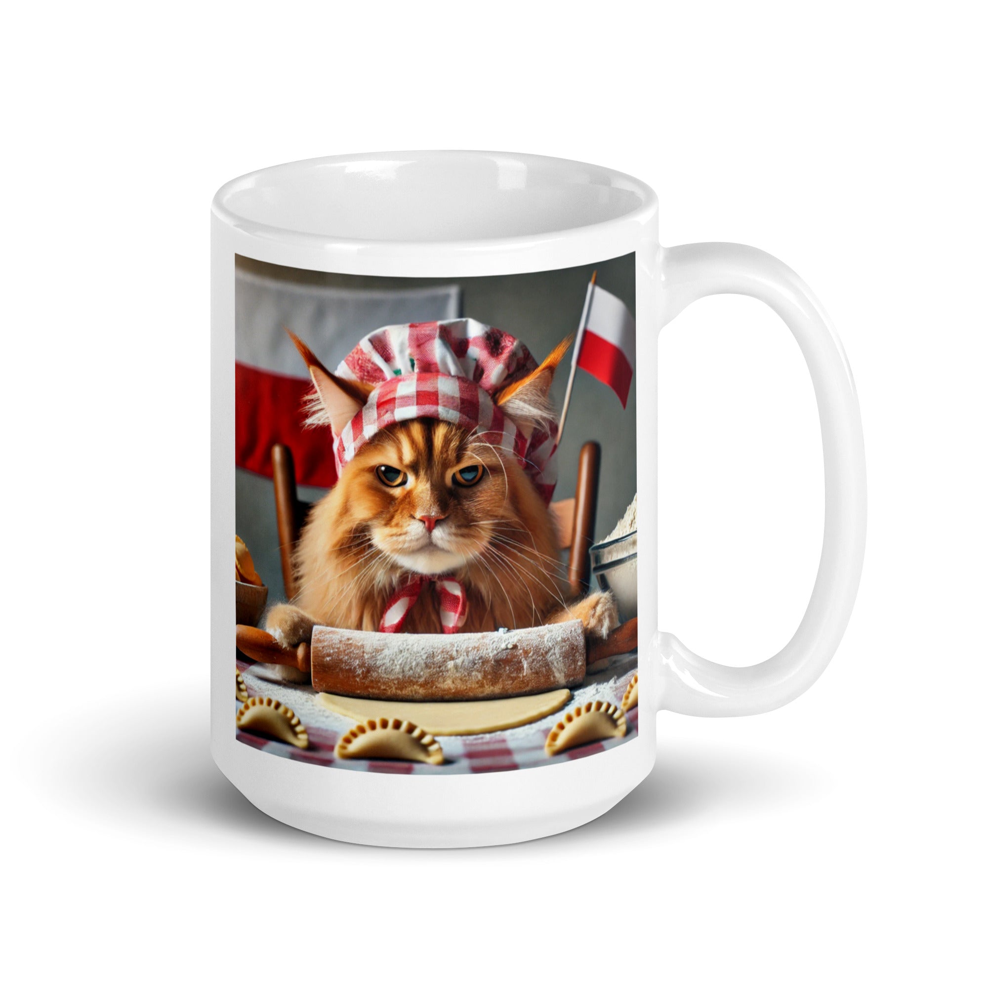 Mainecoon Babushkot With Pierogi White Coffee Mug