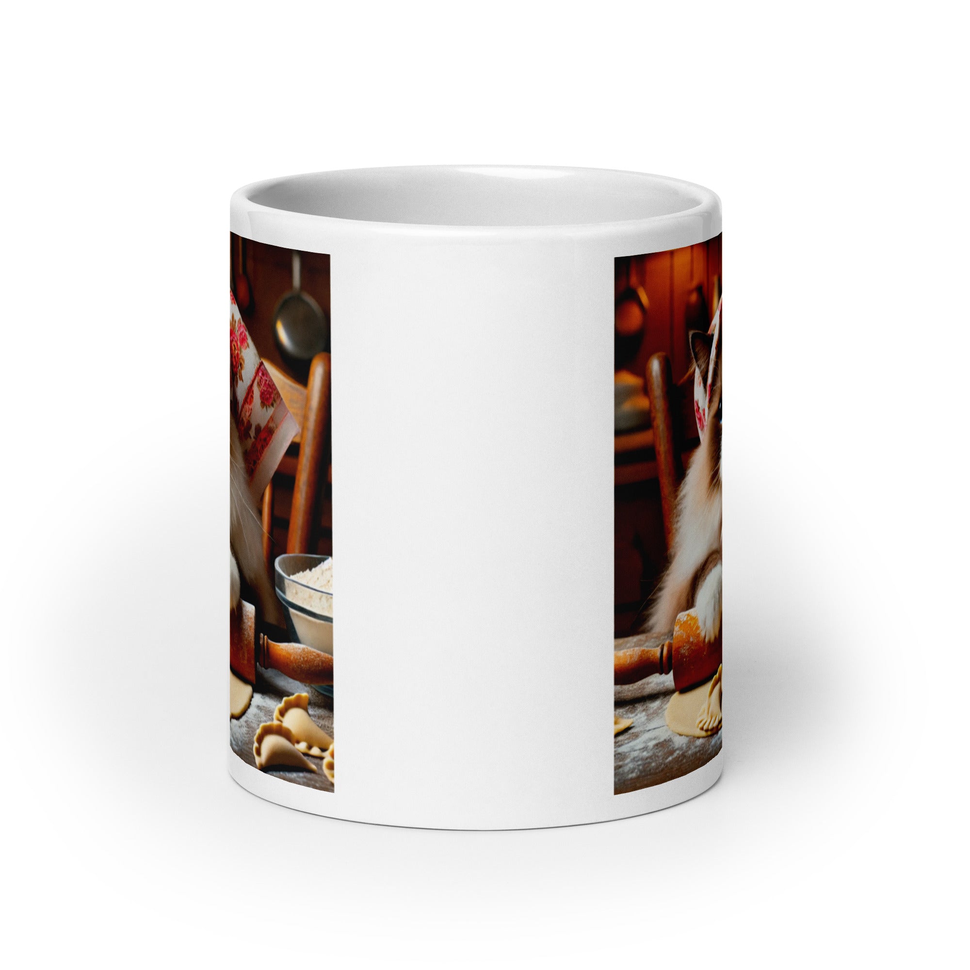 Ragdoll Babushcat Pierogi White Coffee Mug