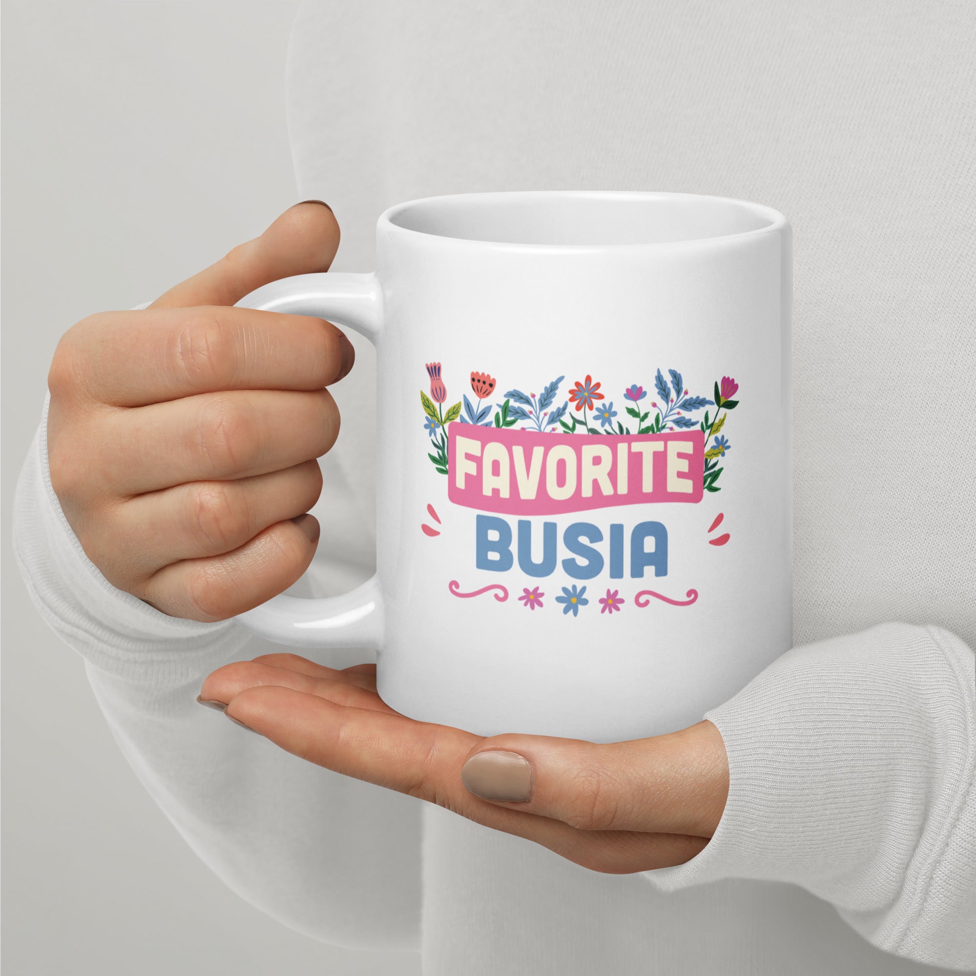 Favorite Busha White Glossy Coffee Mug  Polish Shirt Store   