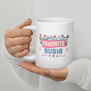 Favorite Busha White Glossy Coffee Mug -  - Polish Shirt Store