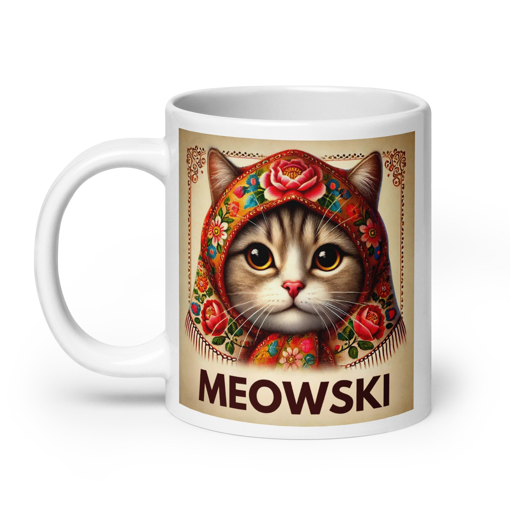 Babushkot Meowski White Coffee Mug