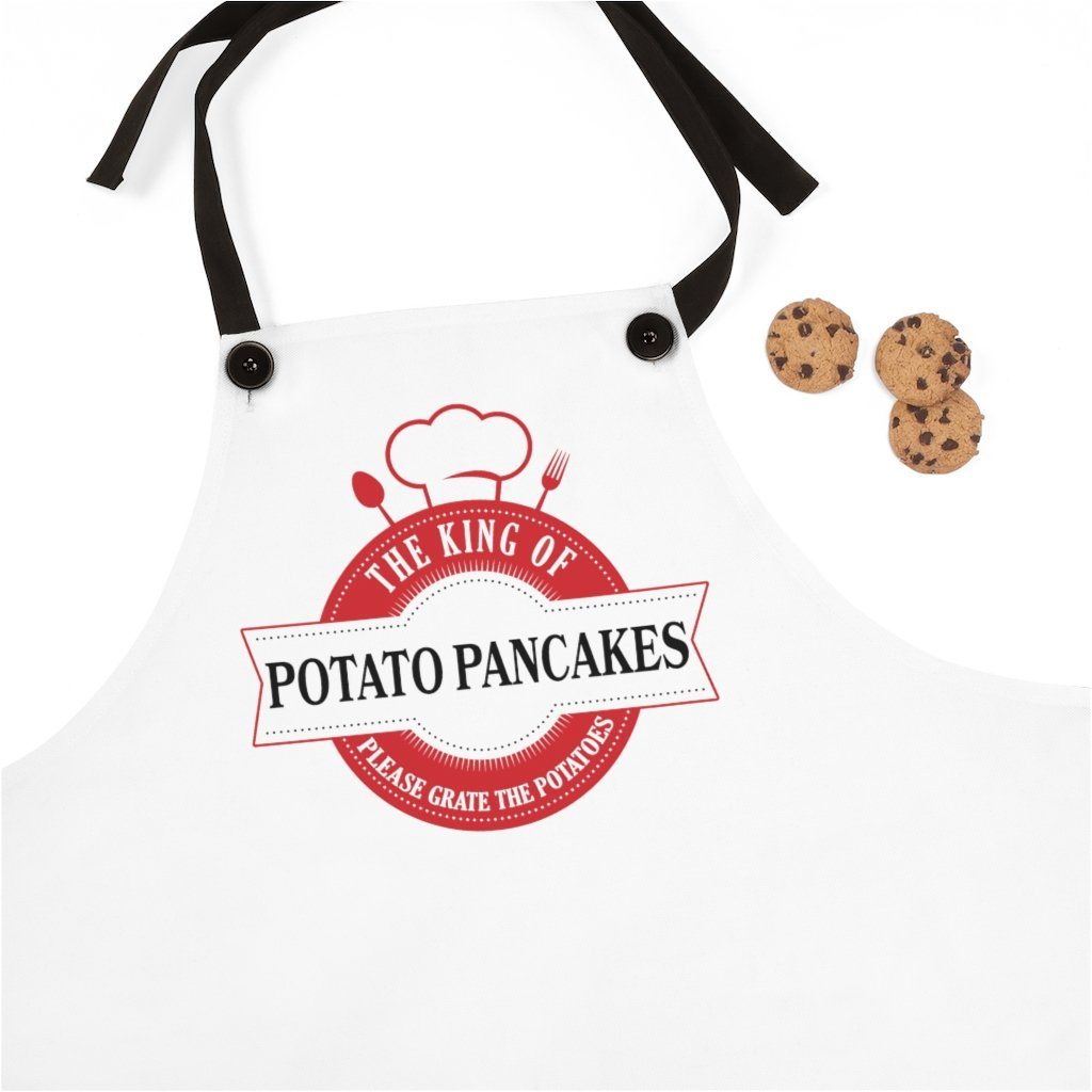 King Of Potato Pancakes Poly Twill Apron Accessories Printify One Size  
