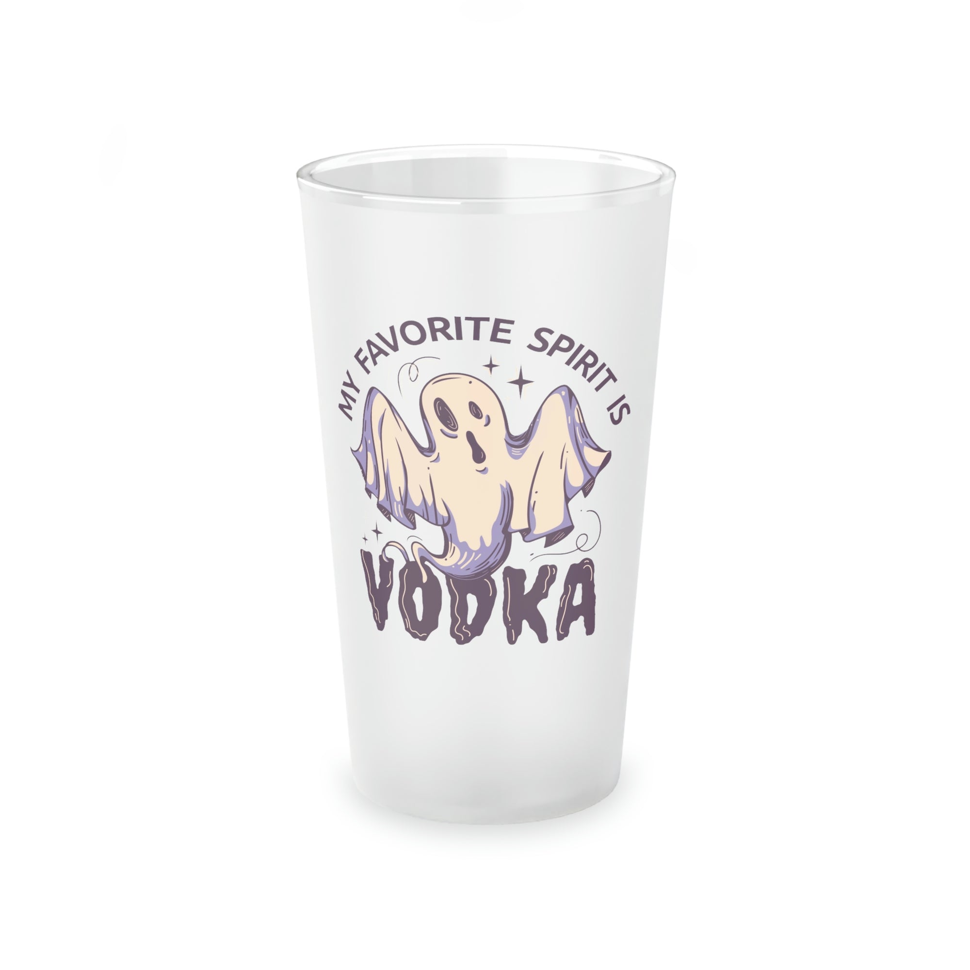 My Favorite Spirit Is Vodka Frosted Pint Glass Mug Printify   