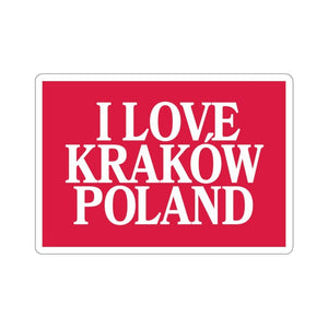 I Love Krakow Poland Sticker - 4x4" / White - Polish Shirt Store