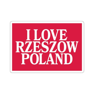 I Love Rzeszow Poland Sticker - 6x6" / White - Polish Shirt Store