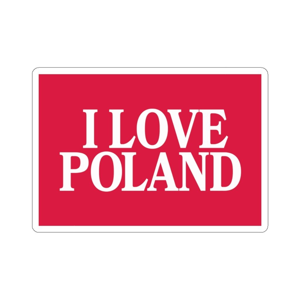 I Love Poland Die-Cut Sticker Paper products Printify 3x3" White 