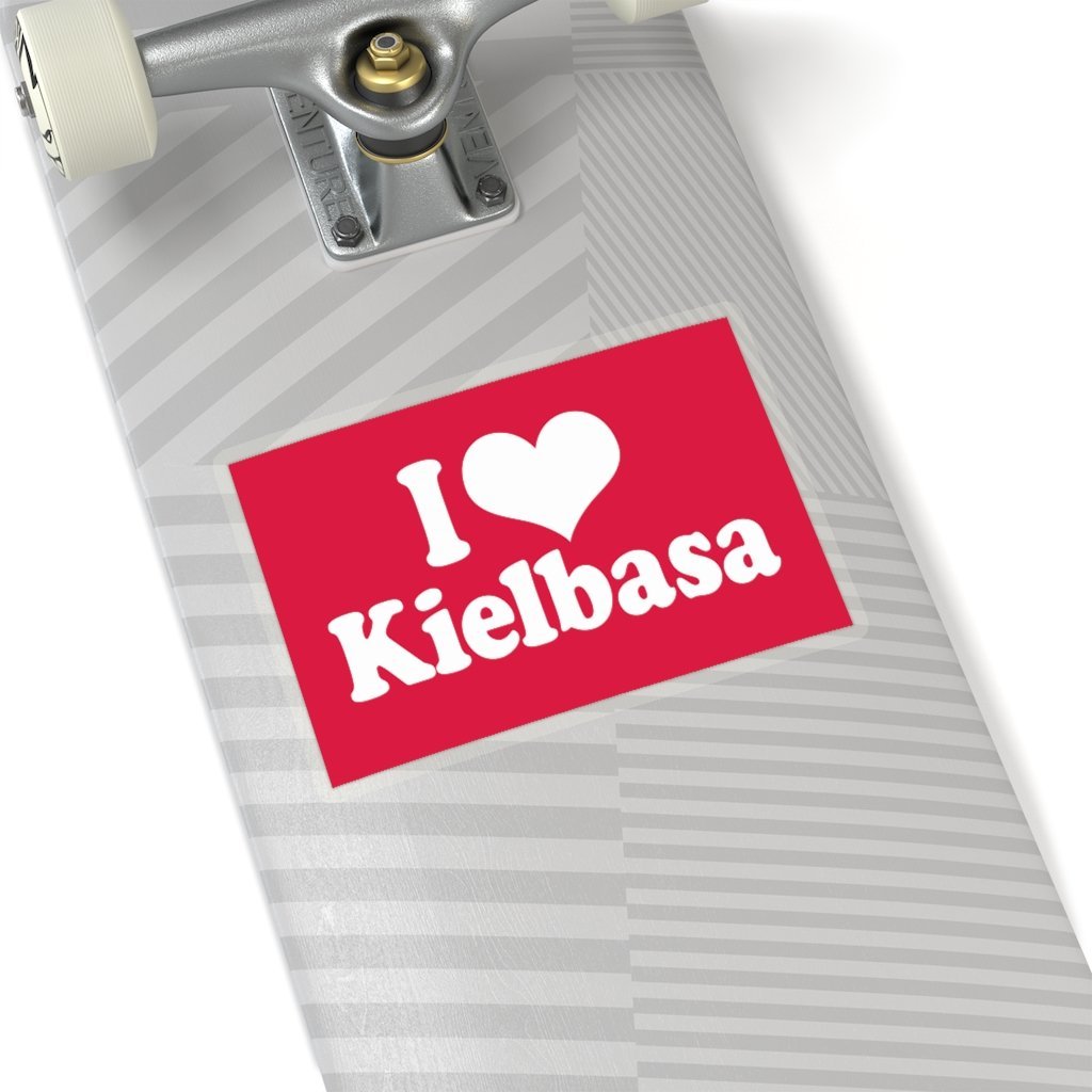 I Love Kielbasa Die-Cut Sticker Paper products Printify 6x6&quot; Transparent 
