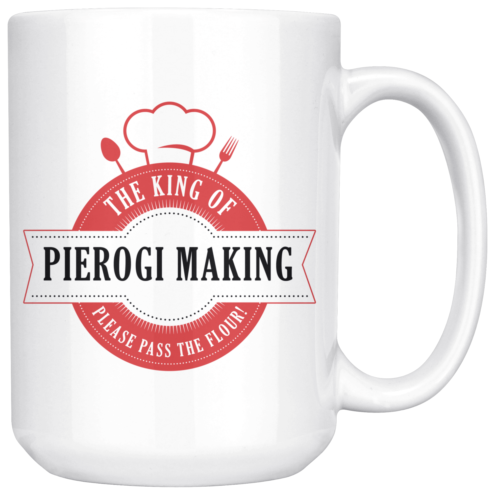 The King Of Pierogi Making Coffee Mug Drinkware teelaunch White  